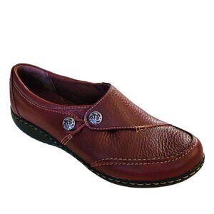 Woman's Clarks Ashland Lane Leather Mules, Leather Slip-On Flats NIB